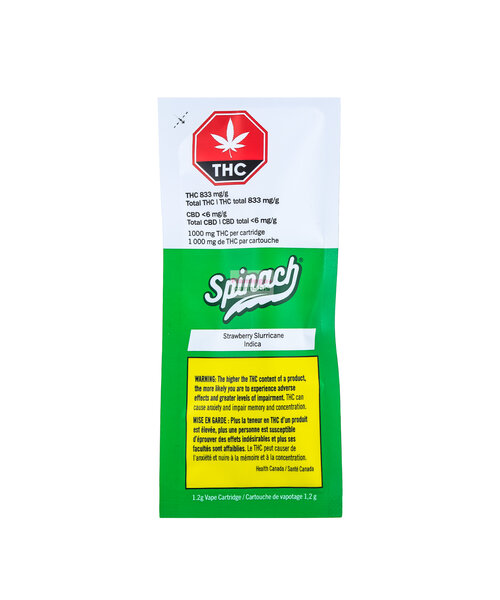 Spinach Slurricane Strawberry Indica Cartridge 1.2G