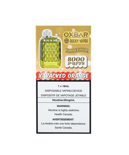 Oxbar Rechargeable 8000 Puff Disposable Vape 20mg X Wacked Orange
