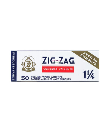 ZigZag Zig Zag WHITE 1 1/4" 50 Rolling Papers With 50 Tips Pack