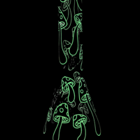 Red Eye Glass 15" Mushroom Magic Glow-In-Dark Beaker Bong