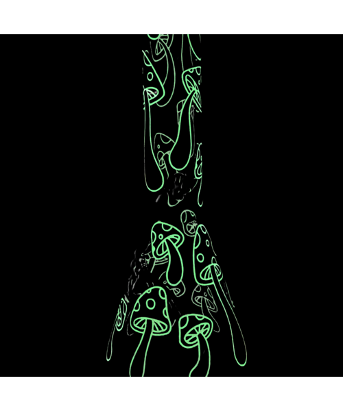 Red Eye Glass 15" Mushroom Magic Glow-In-Dark Beaker Bong