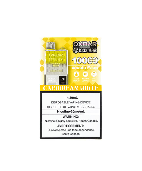 Oxbar Maze Pro Rechargeable 10k puffs Disposable Vape 20mg Caribbean White