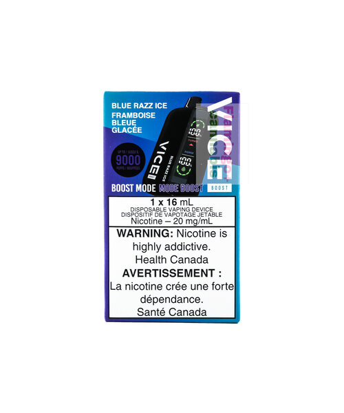 VICE BOOST 9000 Box Disposable Rechargeable Vape Blue Razz Ice 20mg