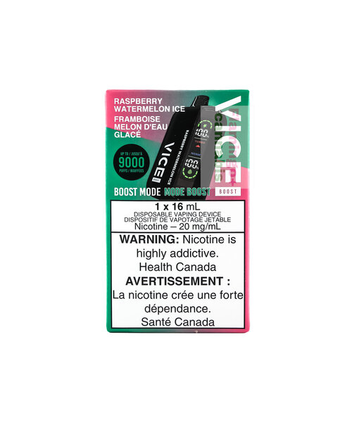 VICE BOOST 9000 Box Disposable Rechargeable Vape Raspberry Watermelon Ice 20mg