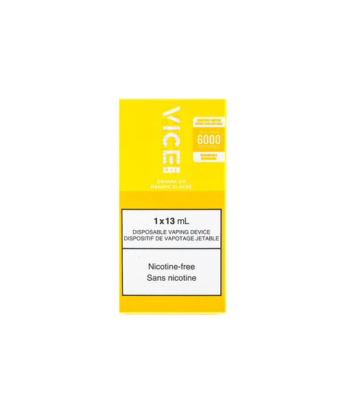 Vice Box 6000 Puff Nicotine Free Rechargeable Disposable Vape Banana Ice