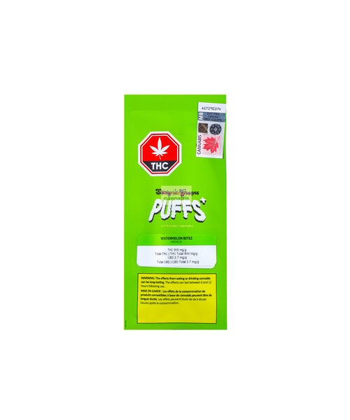 Sticky Greens Watermelon Bitez Indica THC Disposable 0.95G