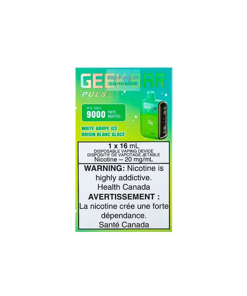 Geek Bar Pulse 9000 Puff Rechargeable Disposable 20mg White Grape Ice