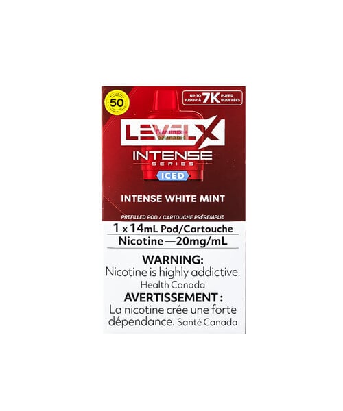Level-X Intense Pre-filled Pod 7k Puff 20mg (Bold) 14mL White Mint