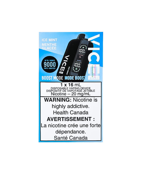 VICE BOOST 9000 Box Disposable Rechargeable Vape Ice Mint Ice 20mg