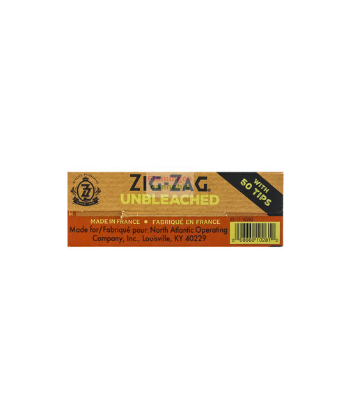 Zig Zag Unbleached 1 1/4" 50 Rolling Papers With 50 Tips Pack
