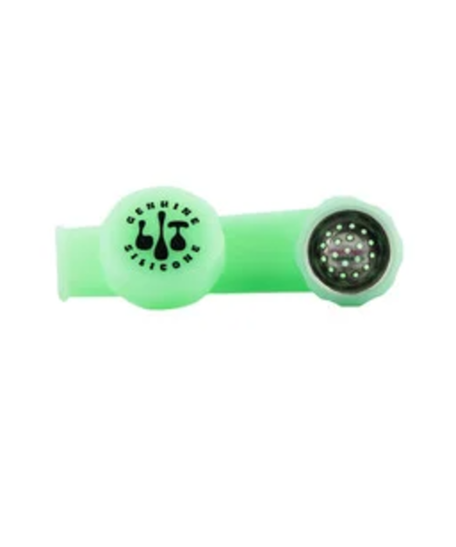 Lit Silicone 3.5"Glow In The Dark Pipe With Lid