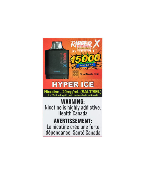Level-X Compatible RufPuf Ripper X Pre-Filled Pod 15000 Puff 20mg Hyper Ice