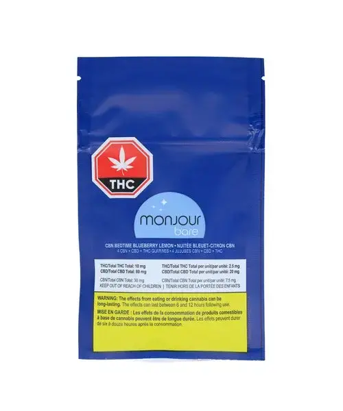 Monjour Bare Bed Time Blueberry Lemon Hybrid Gummies 4X2.5MG