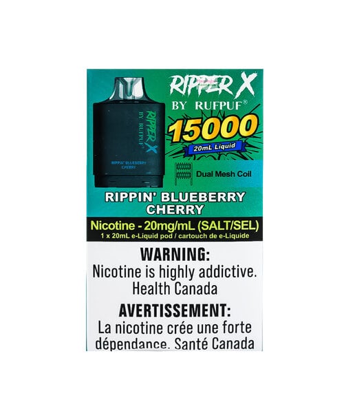Level-X Compatible RufPuf Ripper X Pre-Filled Pod 15000 Puff 20mg Rippin' Blueberry Cherry