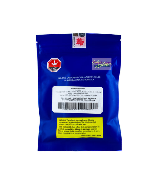 Cali Slimz Watermelon Zkittlez  Sativa Cig-Style Pre-Rolls 10X0.35G