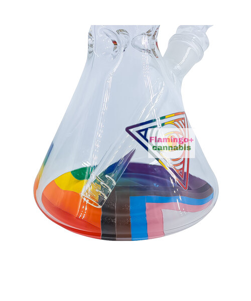 Red Eye Tek 12" Proud and Loud Rainbow Beaker Base Bong
