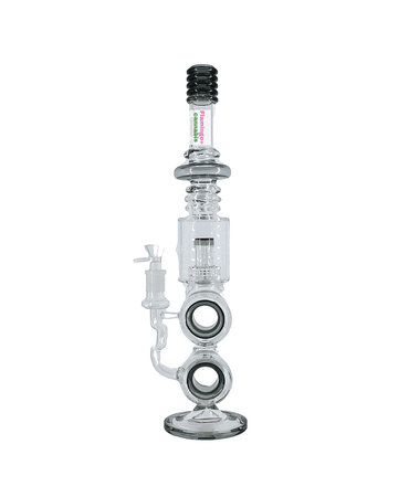 infyniti Infyniti 19" Barrel Splashguard Ribbed Grip Bong Smoke infyniti Infyniti 19" Barrel Splashguard Ribbed Grip Bong Smoke