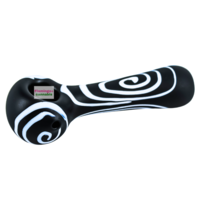 Red Eye Glass 4" Matte Black Hole Hand Pipe