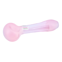 Red Eye Glass 4.25" Frosted Pink Hand Pipe with Window