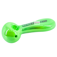 Red Eye Tek 4.5" Opaline Spoon Hand Pipe Green Slyme
