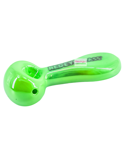Red Eye Tek 4.5" Opaline Spoon Hand Pipe Green Slyme