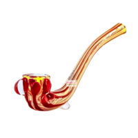 Red Eye Glass 4" Sherlock Claw Standing Hand Hash Pipe Red