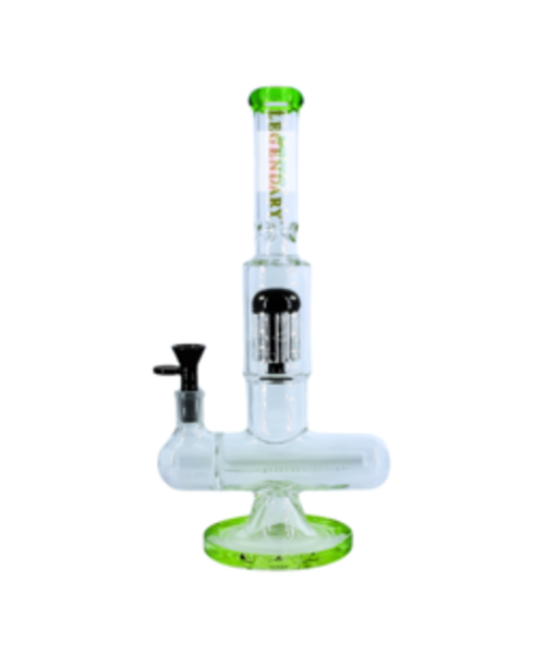 Legendary Glass 13" In-Line Straight Tube w/ Tree Perc Neon Green