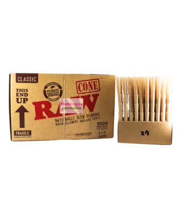 RAW RAW Classic Pre-Rolled Cones 1 1/4" 1000 Pack