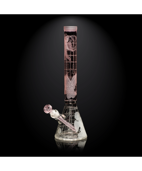 Milky Way Glass 18" Thugz Mansion Beaker Bong Pink