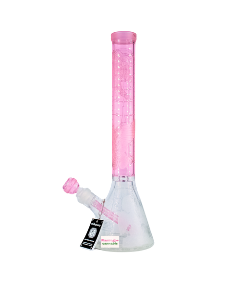 Milky Way Glass 18" Thugz Mansion Beaker Bong Pink