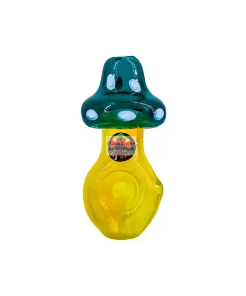 Red Eye Glass 3.25" Stand Up Mushroom Hand Pipe