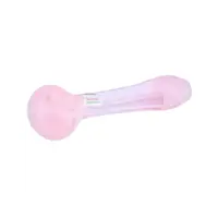 Red Eye Glass 4.25" Frosted Pink Hand Pipe with Window