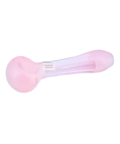 Red Eye Glass 4.25" Frosted Pink Hand Pipe with Window