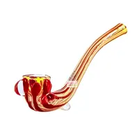 Red Eye Glass 4" Sherlock Claw Standing Hand Hash Pipe Red