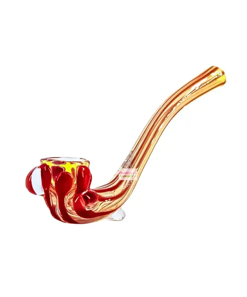 Red Eye Glass 4" Sherlock Claw Standing Hand Hash Pipe Red