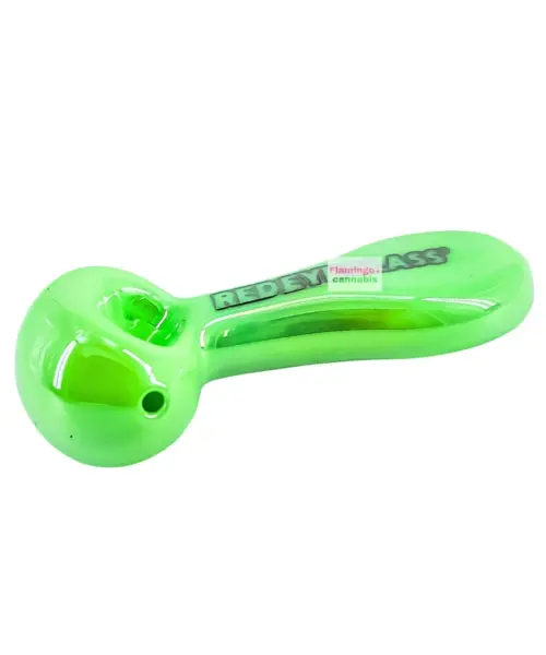 Red Eye Tek 4.5" Opaline Spoon Hand Pipe Green Slyme