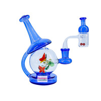 Red Eye Tek 6.5" Under the Kaleidoscope Concentrate Recycler Set Sapphire Blue