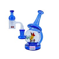 Red Eye Tek 6.5" Under the Kaleidoscope Concentrate Recycler Set Sapphire Blue