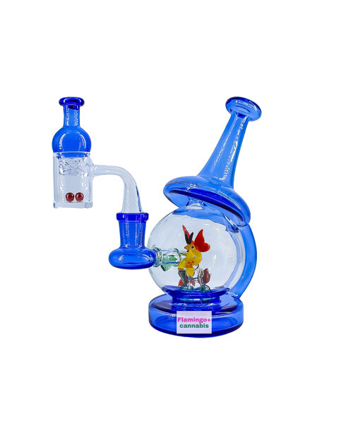 Red Eye Tek 6.5" Under the Kaleidoscope Concentrate Recycler Set Sapphire Blue