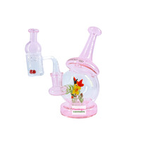 Red Eye Tek 6.5" Under the Kaleidoscope Concentrate Recycler Set Pink