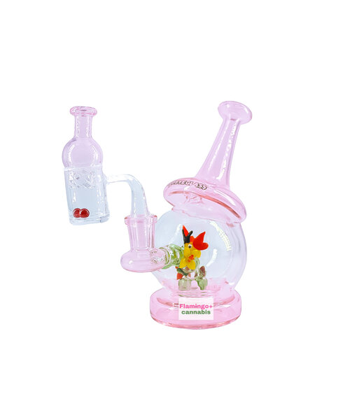 Red Eye Tek 6.5" Under the Kaleidoscope Concentrate Recycler Set Pink