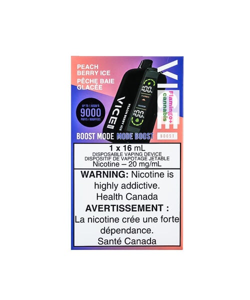 VICE BOOST 9000 Box Disposable Rechargeable Vape Peach Berry Ice 20mg