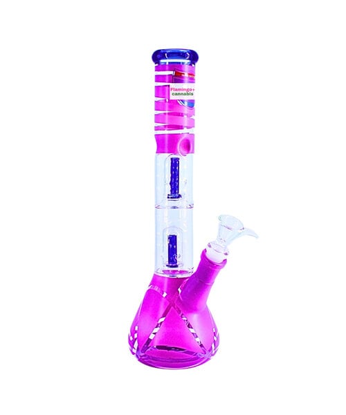 Infyniti 12" Purple 420 Design Beaker Base Bong With Dual Dome Perc & Splash Guard