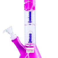 Infyniti 12" Purple 420 Design Beaker Base Bong With Dual Dome Perc & Splash Guard