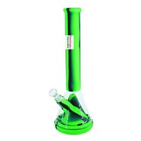 Lit Silicone 14" Glass Chamber Beaker Bong Green/Black