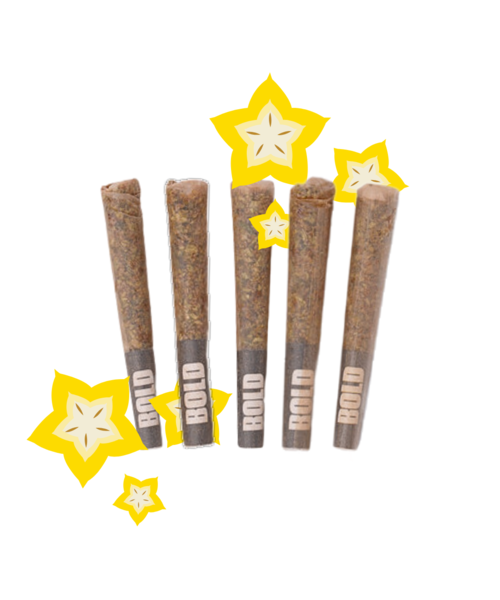 Bold Glazed Starfruit Burst Diamond Infused Hybrid Pre-Rolls 5x0.4G