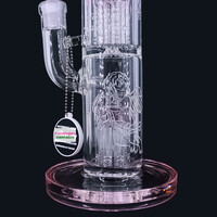 Milky Way Glass 12" Fallen Angels Straight Tube w/Double Perc Pink