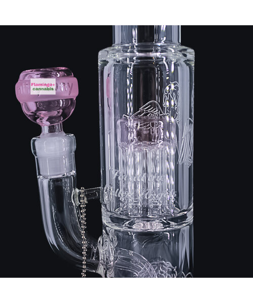 Milky Way Glass 12" Fallen Angels Straight Tube w/Double Perc Pink