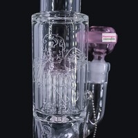 Milky Way Glass 12" Fallen Angels Straight Tube w/Double Perc Pink