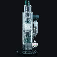 Milky Way Glass 12" Fallen Angels Straight Tube w/Double Perc Teal